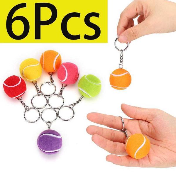 Keychains Lonyards 6 pièces mini portefeuille Tennis Party Discing Tennis Ball Keyring Tennis Sac Sports Sports Sports Clechette Q240521