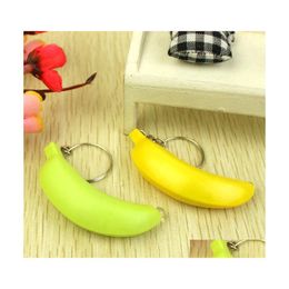 Keychains lanyards 6x2cm mini LED -licht zaklamp bananen sleutel ringen creatie veilige tas telefoon auto hanger sleutelhanger Xmas Toys Gifts 3 DHA9B