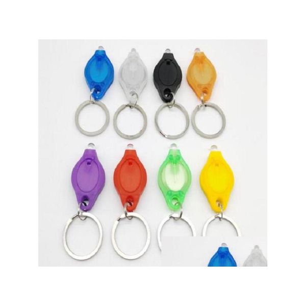 Porte-clés Longes 8 Couleurs Mini Torche Porte-clés Anneau Pk Porte-clés Blanc Led Lumières Uv Le D Lumière Bbs Micro Porte-clés Lampe De Poche Drop Dhst9