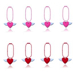 Keychains Lanyards 8pcs dessin animé Keychain Bead Heart Charm clé Anneuse Hangage de la chaîne suspendue Accessoires pour sacs Bracelet Girls Chaussures Bracelet Dro OT5ML