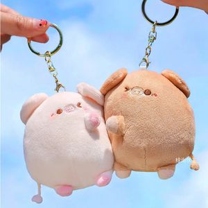 Porte-clés Longes Une paire en peluche magnétique Couple cochon porte-clés mignon créatif en peluche jouet Kawaii fille cadeau de vacances personnalisé aimant sac à dos pendentif 231025