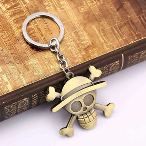 Keychains Lanyards un crâne porte-clés de paille de paille de paille de pirate membre d'équipage Luffy Mens cadeau chaveiro anime keyholder souvenir Q240403