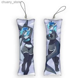 Keychains Lonyards Animal dakimakura mini anime fourrure PENSEUR PENDANT ORNAL DOUBLEADIEUX PRINT PRINCE PLURS OLLING OTAKU CADEAUX FUNNAUX Y240417