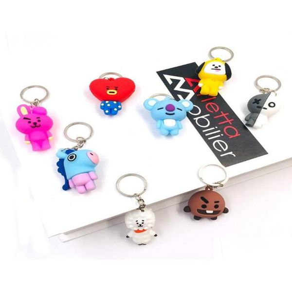 Keychains Lanyards Dog Bunny 3d Kpop Keychain Sile Material de promoción completa Regalo MTI Styles7810943 Drop entrega de moda ACCE OTFVJ