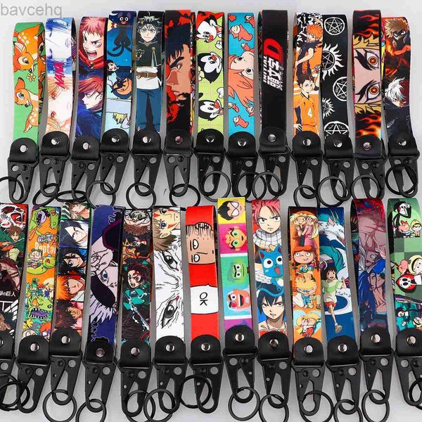 Keychains Lonyards anime figures cool bec kekchain courte courte-cour utilisé dans le support de corde de téléphone USB pendentif clé portable clés D240417