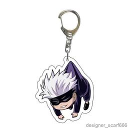 Keychains Lonyards Anime Key Chain acrylique Cartoon Figure Yuji Itadori Kugisaki Nobara Keychains Hender Metal Metle Ring Jewelry Cadeaux