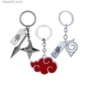 Porte-clés Longes Anime Naruto Nuage Rouge Porte-clés Ninja Kunai Modèle D'arme Porte-clés Pendentif Porte-clés Goth Mode Pour Les Fans Femmes Hommes Bijoux Cadeau Q240201
