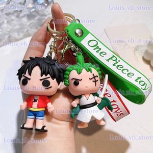 Porte-clés Longes Anime One Piece Keychian Luffy Key Chian Kawaii Zoro Chopper Sanji Nami Modèle Pendentif Dessin Animé Poupée Porte-clés Cadeaux De Noël T240330