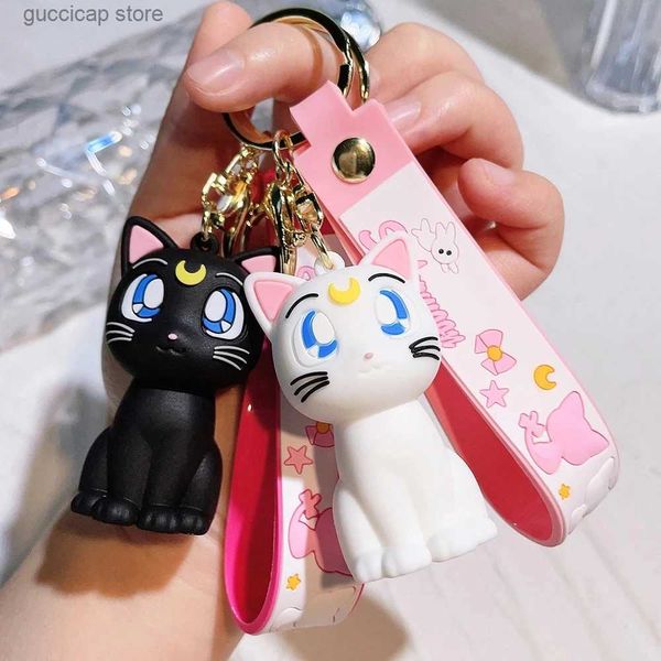 Porte-clés Longes Anime Sailor Moon Porte-clés Mignon Figure Poupée Couple Sac Pendentif Porte-clés Voiture Porte-clés Accessoires Jouet Cadeau pour Hommes Amis Y240318