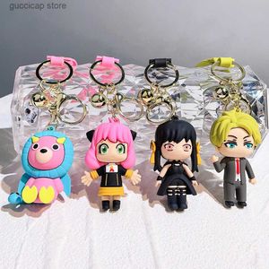 Porte-clés Longes Anime SPYFAMILY Porte-clés PVC Dessin animé Porte-clés Loid Forger Anya Forger Yor Forger Figurines d'action Porte-clés Sac Pendentif Cadeaux Y240318