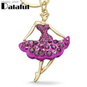 Keychains Lanyards Ballet Ballerina Dancer Girl Souvenir Gift Keychain Exquise Handtas Hanger voor autosleutelhouder Women Sieraden K229 Y240417