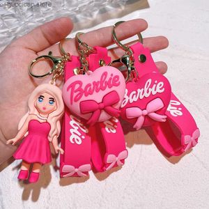 Porte-clés Longes Barbie Lettre Porte-clés Kawaii Dessin animé Y2k Amour Porte-monnaie Anime Voiture Clé Pendentif Fille Coeur Cadeau En Gros Y240316