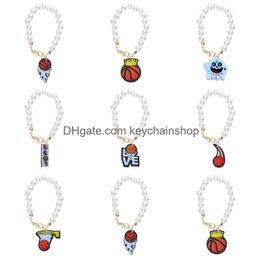 Keychains Lanyards Basketball Charm Accessories Cup pour 40 oz Tobile moderne simple avec poignée SILE Key Chain Drop Livraison Ote7f