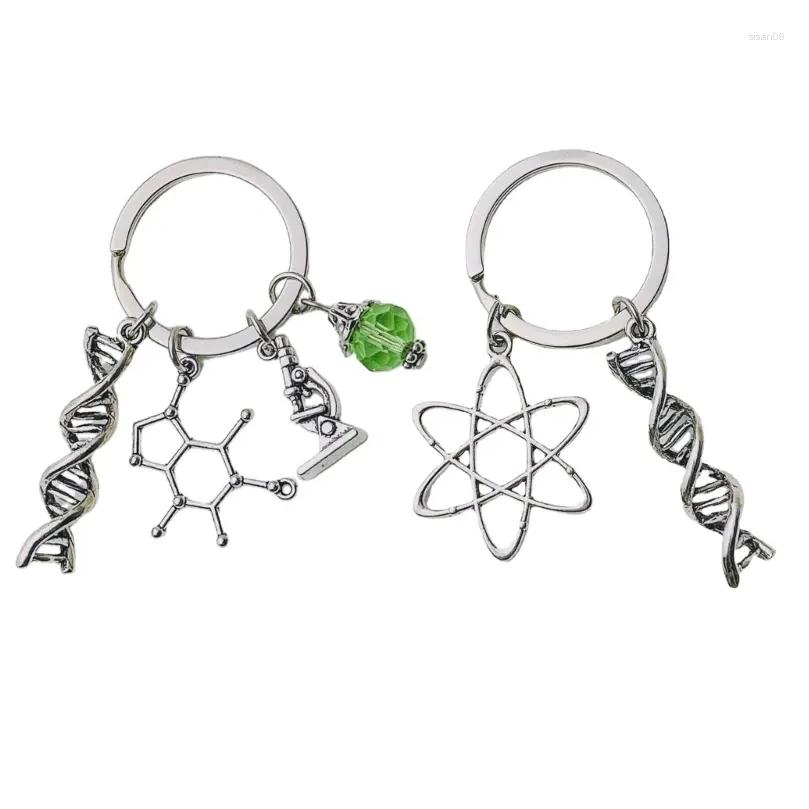 Keychains Lanyards Biology Chemistry Keychain Unique Molece Keyring Accessory for Science Lovers F19d Drop Livrot Fashion ACCESO DHKTP