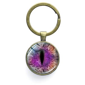 Porte-clés Longes Couleur Vive Dragon Eyes Verre Cabochon Charme Porte-clés Vintage Mauvais Œil De Voiture Porte-clés En Alliage De Zinc Anneau Titulaire Hommes Dhtuh