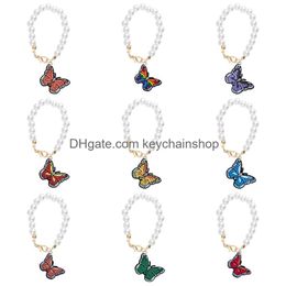 Keychains Lonyards Butterfly Charm Accessories Cup pour 40 oz Gumblement moderne simple avec poignée SILE Key Chain Drop Livraison OTQXB