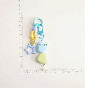 Keychains Lanyards Candy Colors Star Diy Keychain Hoge kwaliteit Acryl hanger Backpack Keyring Charms CAR Keychain Groothandel vriend paar cadeau