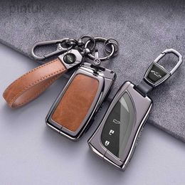 Keychains Lanyards Car Key Clever Cover Cover Shellchain pour Lexus UX200 LS500 LS500H LC500 LC500H ES300H ES350 4 Boutons Smart Key LDD240312