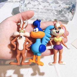 Porte-clés longes dessin animé Bugs Bunny poupée porte-clés mignon Tweety oiseau Daffy canard Porky cochon porte-clés pendentif accessoires pour enfants cadeaux d'anniversaire Q240201