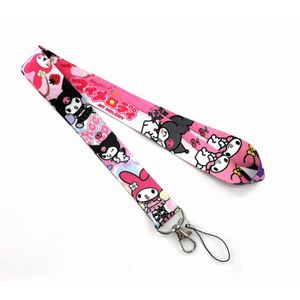 Sleutelhangers Lanyards Cartoon Cinnamoroll My Melody Lanyard voor sleutels Id-kaart Gym Mobiele telefoonriemen USB-badgehouder Diy Hangtouw La Dhp6W