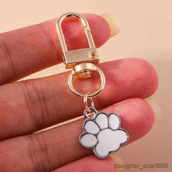 Keychains Lanyards Cartoon Dog Footprint Keychain For Women Men Car Key Handbag Pendants Cortes de clés Accessoires DIY BIJELRES Cadeaux