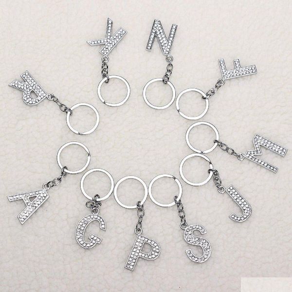 Porte-clés Longes Cartoon Jeu Film Keychian 26 Lettres anglaises avec strass Porte-clés Faveurs de mariage Cadeaux Drop Livraison Fash Ot3Xp