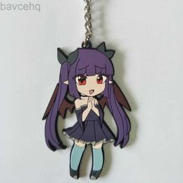 Keychains Lanyards Cartoon charmante fille Key Chain Purple Color Holder D240417
