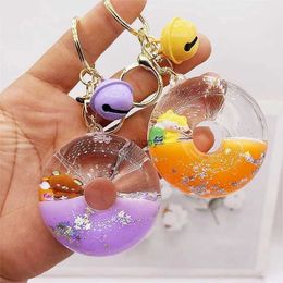 Keychains Lanyards Cartoon Sunshine Beach Bear and Rabbit Swim Ring Huile Pendre Pendre Couple Key Chain Ornement Cadeaux en gros