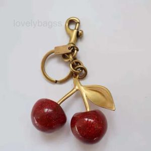 Keychains Lanyards Cherry Keychain Sac charme décoration accessoire rose vert de haute qualité conception 138