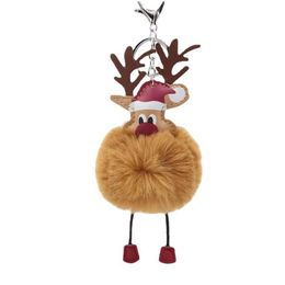 Porte-clés Longes Cadeau De Noël Porte-clés En Peluche Porte-clés Pendentif Dessin Animé Elk Lage Décoration Porte-clés Ornements De Fête Drop Delive Dhgo7