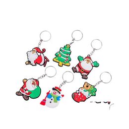Porte-clés Longes Pendentif De Noël Creative Cartoon Père Noël Bonhomme De Neige Porte-clés Lage Décoration Porte-clés Cadeau Drop Delivery Fas Dh1N0