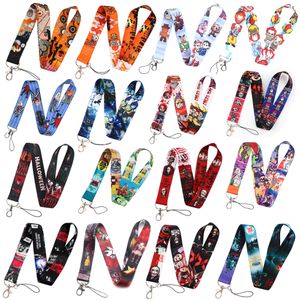 Llaveros Lanyards Película de terror clásica Grito Correas para el cuello Titular de la tarjeta de identificación Colgante Llavero Encanto Teléfono celular Cosplay Llavero Regalo Ke Smtts