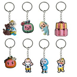 Keychains Lanyards Cocoa Melon Keychain Keyring For Women Party Favors Key Purse Handbag Charms APPOSIBLE BAGUES DE COURCE