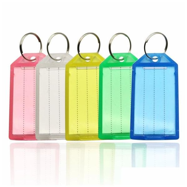 Porte-clés Longes Couleur En Plastique Lage Tag Porte-clés Pendentif El Diy Tags Carte Porte-clés 5 Couleurs Drop Delivery Accessoires De Mode Dhgj2