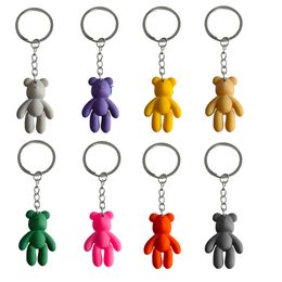 Keychains Lanyards Colorf Little Bear Keychain Key Ring For Girls Childrens Party Favors Sackepack Keyring Scolarbag approprié Tags Good OT2YU