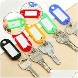 Llaveros Lanyards Colorf Etiqueta De Plástico Llavero Lage Tags Llavero Colgante Nombre Tarjeta Clave Marcado Fiesta Suministros De Regalo 2.2X5Cm Drop De Dhasl