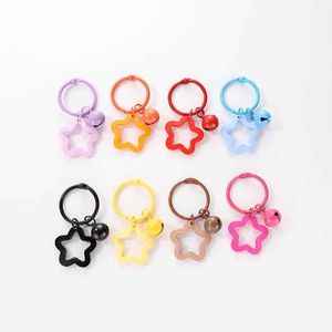Keychains lanyards kleurrijke pentagram acryl sleutelhanger hanger dopamine oortelefoon kas klein vers stel tas decoratie Q240403