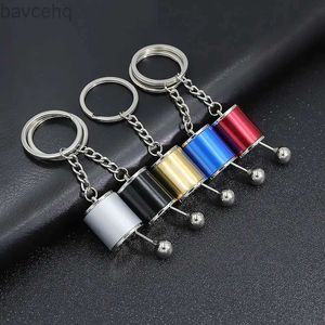 Keychains Lonyards Creative Car 6 Speed Gear Box Gear Headchain Kewchain Manual Transmission Lever Metal Key Rague REFATTING Metal Pendant Pendre D240417