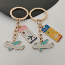 Porte-clés Lanyards créatif émail avion marque pendentif porte-clés voyage de mode pour hommes et femmes voyageant sac de voiture 230831