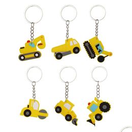 Porte-clés Longes Creative Engineering Car Pvc Cartoon Porte-clés Lage Décoration Pendentif Porte-clés Cadeau Porte-clés Drop Delivery Fash Dhxzk