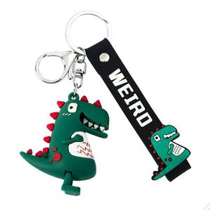 Porte-clés Longes Creative Mode Mignon Dinosaure Porte-clés Porte-clés Animal De Bande Dessinée Chaîne De Voiture Sac Pendentif Cadeau Pour Les Filles Drop Deliver Dh58X