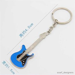 Porte-clés longes créatif guitare métal porte-clés mode Instrument de musique porte-clés sac pendentif ornements mélomane souvenirs cadeaux R231003