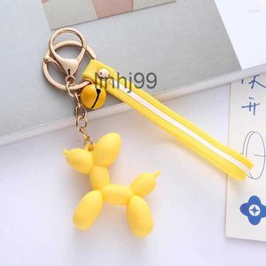 Sleutelhangers Lanyards Creatieve Koreaanse Schattige Ballon Puppy Sleutelhanger voor Vrouwen Zoete Kleurrijke Mode Tas Autosleutel Sieraden Hanger Gift Groothandel D7lcNGBNNGB