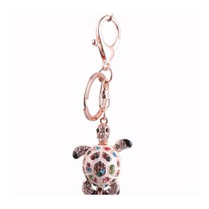 Porte-clés Longes Creative Animaux Marins Strass L'oeil Du Diable Petite Tortue Porte-clés Femme Sac Pendentif Cadeau Drop Deliver Ott0P