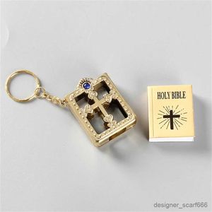 Keychains Lanyards Creative Mini Holy Bible Keychain Religieuze Jezus Book Keyrings sieraden geschenken voor vrienden christelijke souvenirs hanger groothandel
