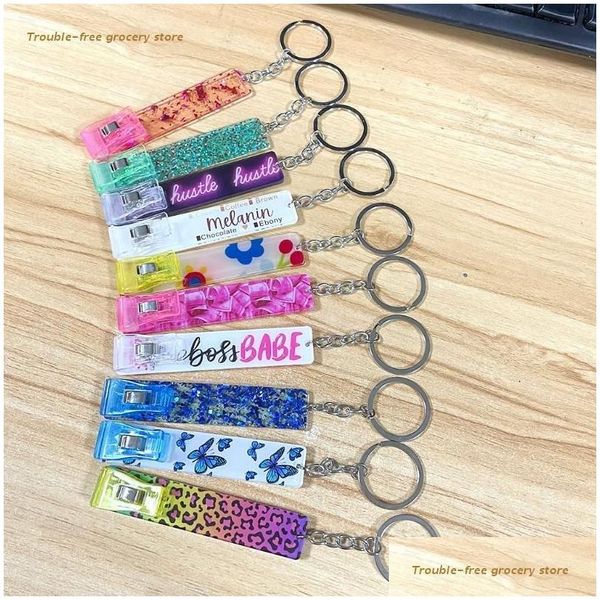 Llaveros Cordones Creativo Monedero Clip Tarjeta Pler Llavero Pretty Nails Herramienta Débito Grabber Drop Entrega Accesorios de moda DHGVJ