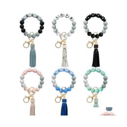 Keychains Lanyards Creatieve Tassel Sile kralen polsband armband sleutelhanger sleutels sleutelen voor vrouwelijke accessoires drop levering fashio ot9ze