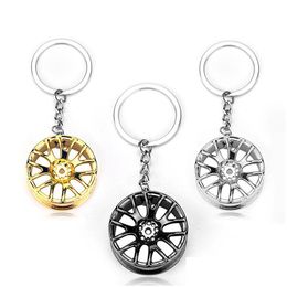 Porte-clés longes roue créative porte-clés pendentif voiture porte-clés en métal chaîne accessoires de mode livraison directe Dhgarden Dhxgz