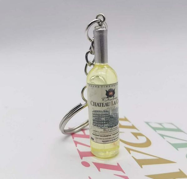 Llaveros Cordones Botella de vino creativa llavero colgante botellas de simulación llavero bolsa adorno manualidad para regalo HDEQ