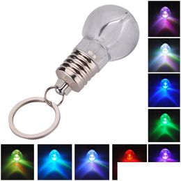 Sleutelhangers Lanyards Creatived Colorf Veranderende Led-zaklamp Licht Mini Bb-lamp Sleutelhanger Duidelijke zaklamp Sleutelhanger Nieuwigheid Kerstmis Gif Dhlz8